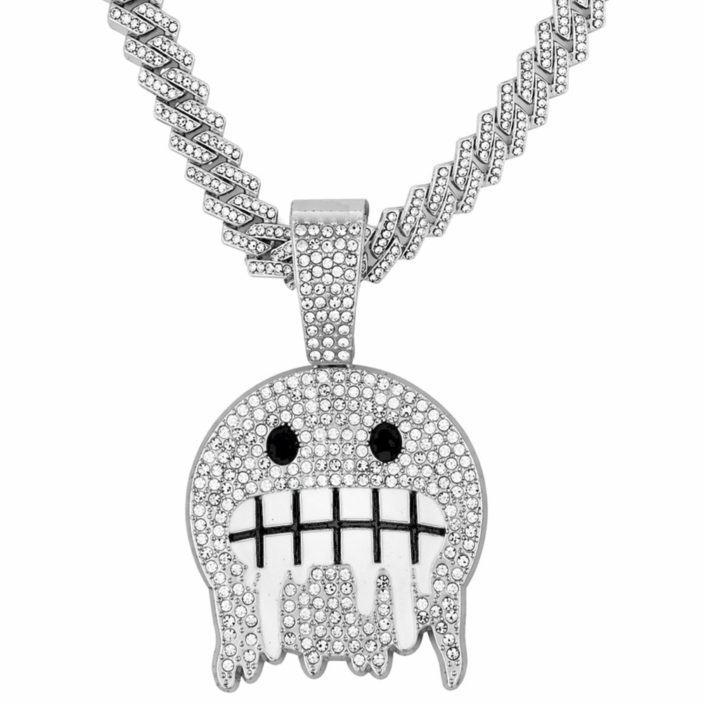 NEW Invicta Elements No Chill Iced Out Pendant & 21.65" Chain Silver  #1022